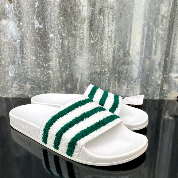 adidas Other - Adidas Originals Men’s NWT Slides In White & Green